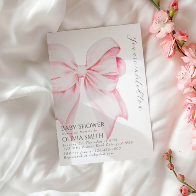 Blush Bow Baby Dusche Einladung (Von Creator hochgeladen)