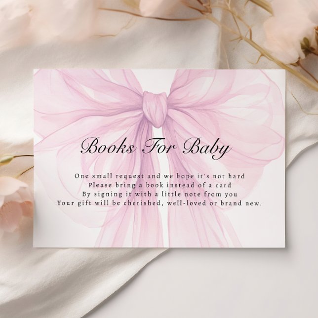 Blush Bow Books for Baby Enclosure Card Begleitkarte (Von Creator hochgeladen)