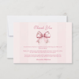 Blush Bow Graduation Party Dankeskarte