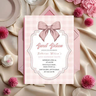 Blush & Bows Coquette Geburtstag Einladung