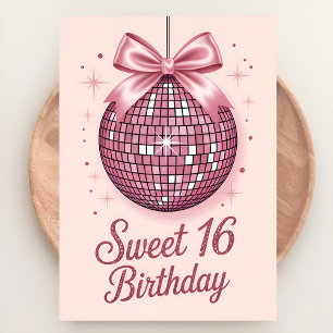 Blush & Bows Sweet Sixteen Geburtstag Karte