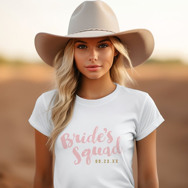 Blush Bride Squad Personalisiert Bachelorette T-Shirt (Von Creator hochgeladen)