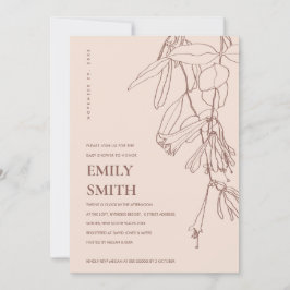 BLUSH BROWN LINIE ZEICHNEND BLUMBABY DUSCHKARTE DANKESKARTE