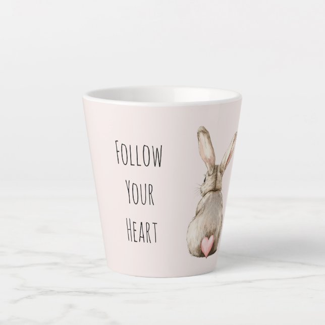 Blush Bunny Rabbit Heart Milchtasse (Vorderseite)