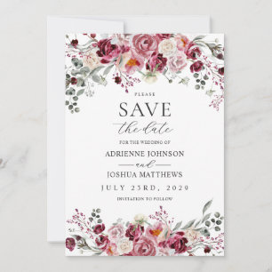 Blush & Burgund Peony Rose Hochzeit speichern das  Einladung