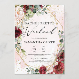 BLush burgundy Bachelorette Einladung