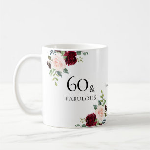 Blush Burgundy Blume 60. Geburtstagsparty Geschenk Kaffeetasse