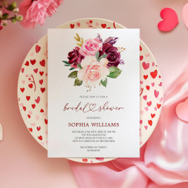 Blush Burgundy Blume Bridal Dusche Einladung