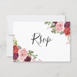 Blush & Burgundy Blume Jeder Anlass UAWG RSVP Karte
