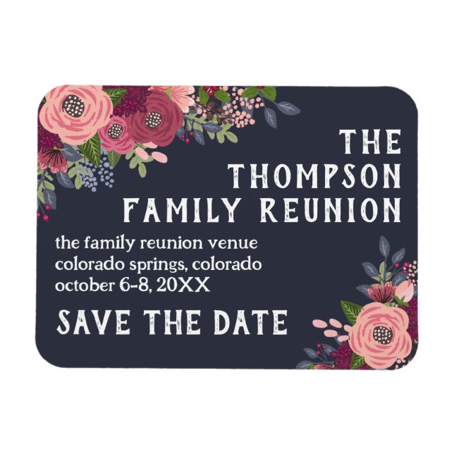 Blush Burgundy Blume Wiedersehen Save the Date Magnet (Horizontal)