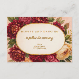 Blush Burgundy Floral Water Wedding Begleitkarte