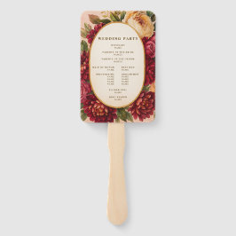Blush Burgundy Floral Water Wedding Fächer