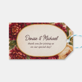 Blush Burgundy Floral Water Wedding Geschenkanhänger