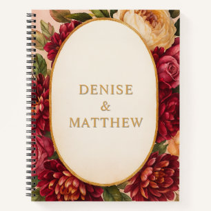 Blush Burgundy Floral Water Wedding Notizbuch