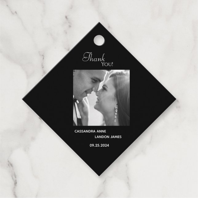 Blush Burgundy Foto Flora Elegantes Watercolor Fav Geschenkanhänger (Vorderseite)