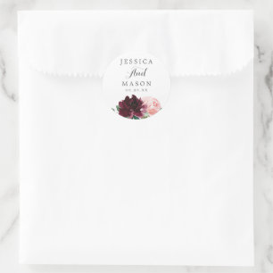 Blush Burgundy Gevor Stickers Umschlag Aufklebers