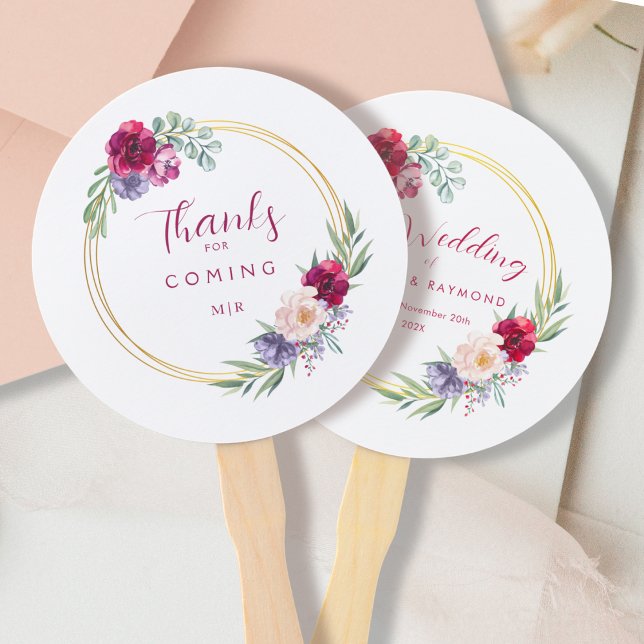 Blush Burgundy & Gold Blütenblüte Rustikal Fächer (Von Creator hochgeladen)