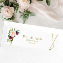 Blush Burgundy Gold Geometrie Wasserfarbenfloral