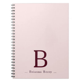 Blush Burgundy Monogram Notizblock