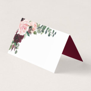 Blush Burgundy-Platzkarten Visitenkarten