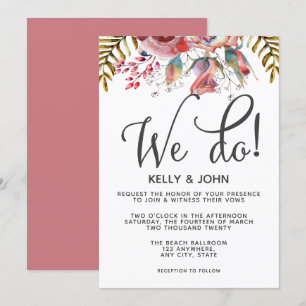 Blush Burgundy Watercolor Floral Wedding Einladung
