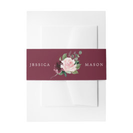 Blush Burgundy Wedding Invitation Bly Band
