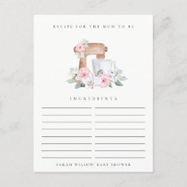 Blush Cake Mixer Blumenrezeptur Babydusche Postkarte