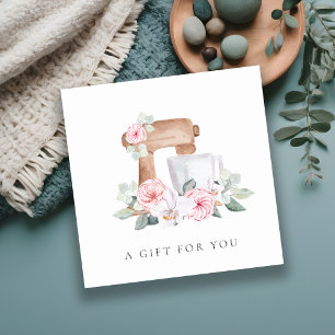 Blush Cake Mixer Catering Blumengeschenkgutschein Quadratische Visitenkarte