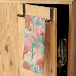 Blush Canyon Desert Bloom Watercolor Art Geschirrtuch