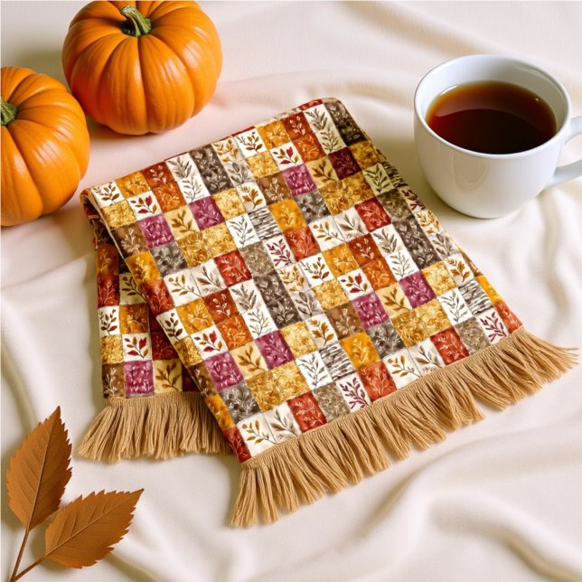 Blush & Caramel Herbst Blumen Plaid  Fleecedecke (Von Creator hochgeladen)