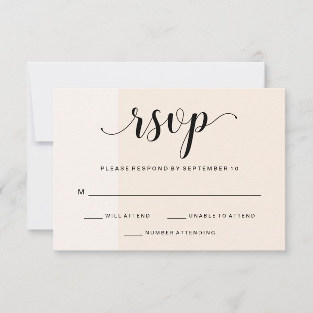 Blush Cascade | Subtile Stripes Wedding RSVP (Vorderseite)
