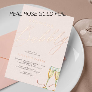 Blush Champagner moderne Brautparty Rose Gold Folieneinladung