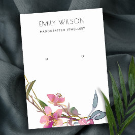 BLUSH CHERRY BLOSSOM FLORAL EARRING DISPLAY LOGO VISITENKARTE