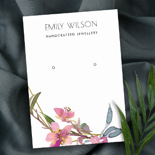 BLUSH CHERRY BLOSSOM FLORAL EARRING DISPLAY LOGO VISITENKARTE