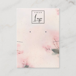 Blush-Cherry-Blossom-Logo mit Nekklace-Display Visitenkarte
