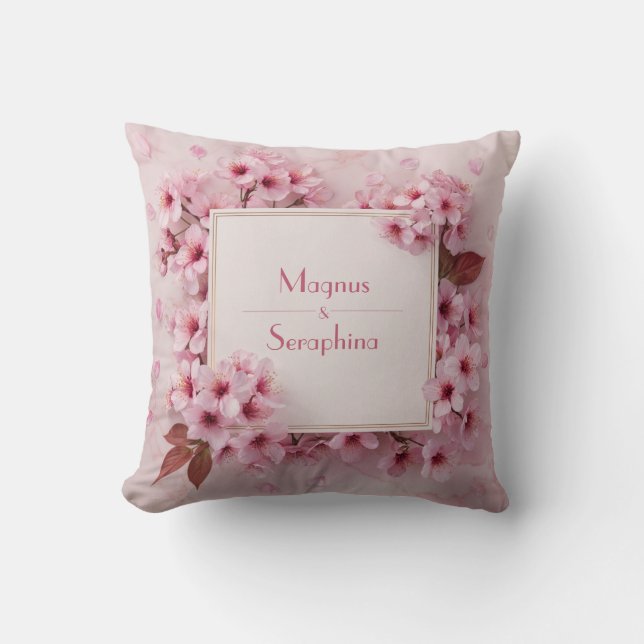 Blush Cherry Blossom Wedding Kissen (Vorderseite)