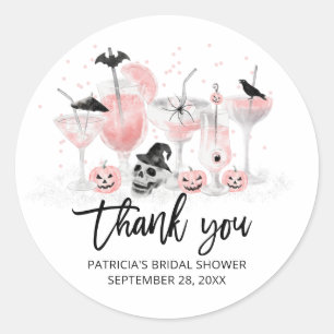 Blush Cocktails Halloween-Brautparty Runder Aufkleber