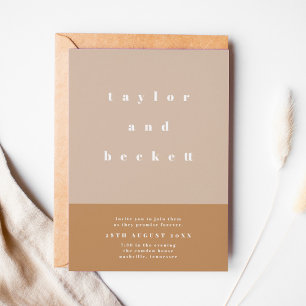 Blush Color Block Einladung zur Hochzeit