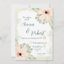 Blush Coneflower Watercolor Florals Wedding