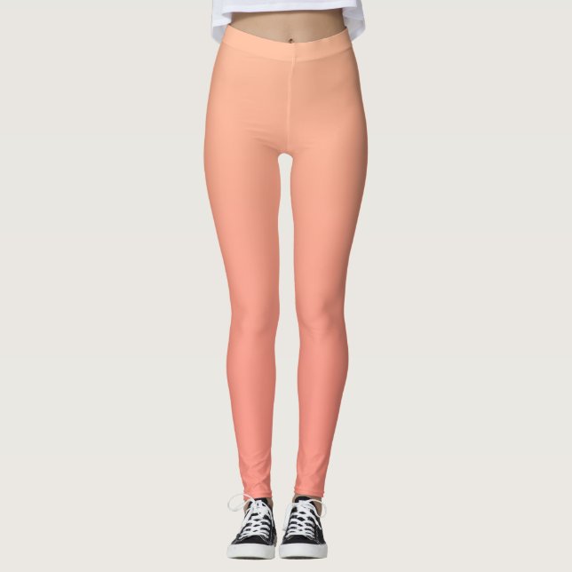 Blush Coral Gradient  Leggings (Vorderseite)