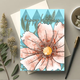 Blush Cosmos — Botanische Geburtstagskarte Karte
