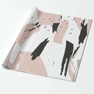 Blush Crash Modern Abstrakt Brush Strokes Geschenkpapier