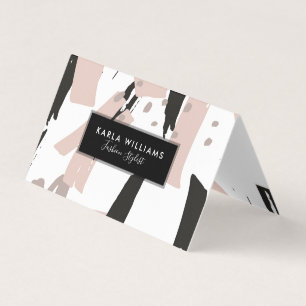 Blush Crash Moderne Pinselstriche Zusammensetzung Visitenkarten