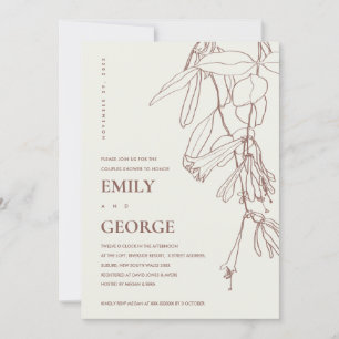 BLUSH CREAM LINE ZEICHNEND FLORA COUPLE SHOWER CAR DANKESKARTE