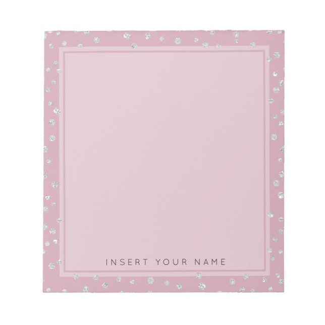 Blush Crystal Confetti Notepad 5.5" x 6" Notizblock (Vorderseite)