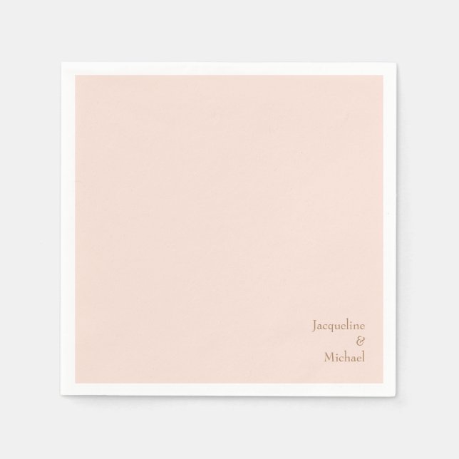 Blush Custom Couple Names Wedding Napkins Serviette (Vorderseite)