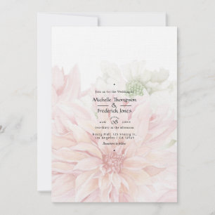 Blush Dahlias Floral Wedding Einladung