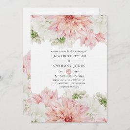 Blush Dahlias Floral Wedding Einladung