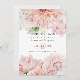 Blush Dahlias Floral Wedding Save The Date