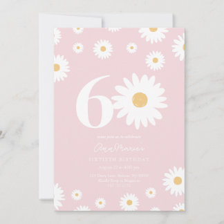 Blush Daisy Einladung zum 60. Geburtstag
